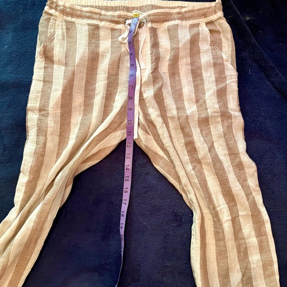 NWOT Stripped Lenin Cotton Blend Beach Pants Size L - Picture 4 of 9